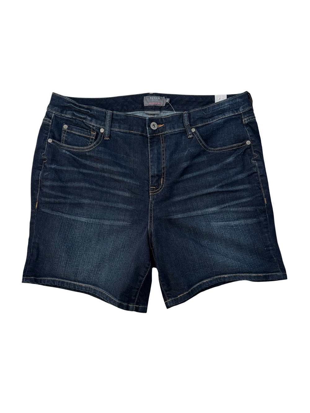 Torrid Denim High Rise Mid Short Size 18 Dark Wash Stretch